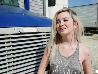 Teen Lexi Lore gets fucked by a mechanics huge blarney